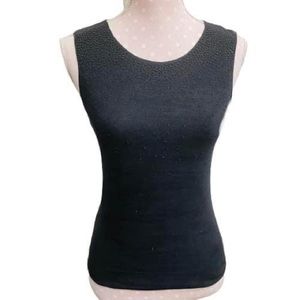 Velvet Black Beaded Tank